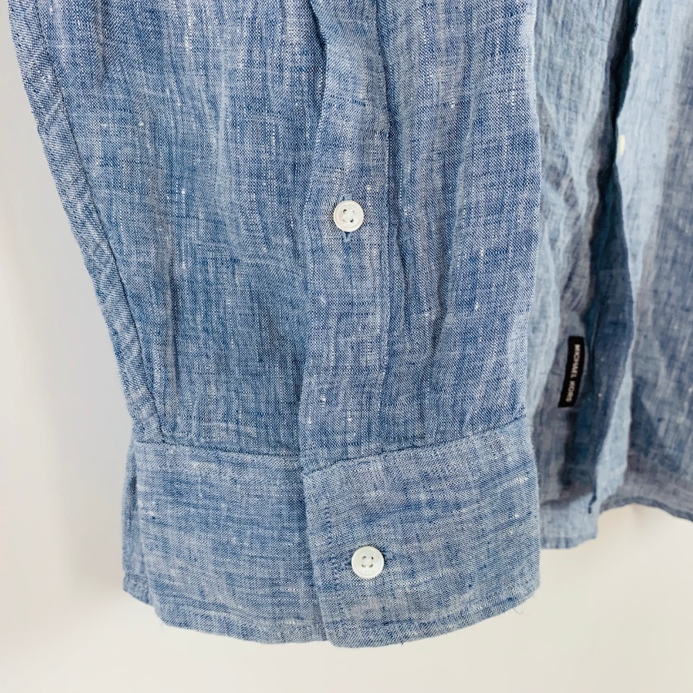 Michael Kors Mens Button Down Shirt 3XL 100% Linen - Picture 3 of 7